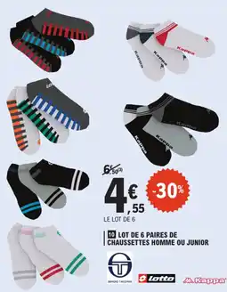 E.Leclerc Lot de 6 paires de chaussettes homme ou junior offre