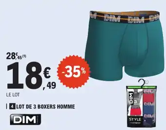 E.Leclerc DIM Lot de 3 boxers homme offre