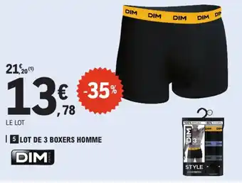 E.Leclerc DIM Lot de 3 boxers homme offre