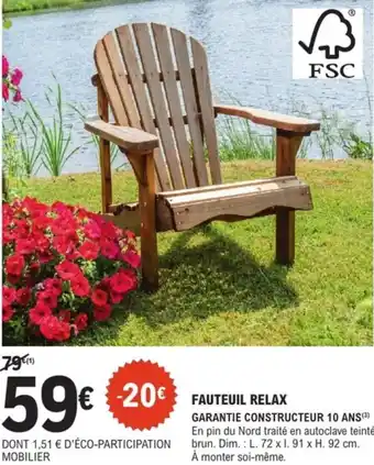 E.Leclerc Brico Fauteuil relax offre