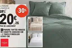 E.Leclerc Parure tuftée housse de couette 200x200 cm +2 taies d'oreiller offre