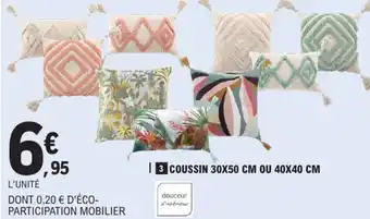 E.Leclerc Coussin 30x50 cm ou 40x40 cm offre