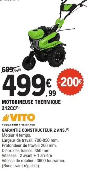 E.Leclerc Brico Motobineuse thermique 212CC offre