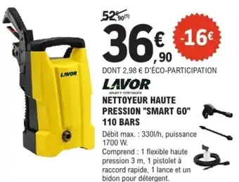 E.Leclerc Brico Lavor nettoyeur haute pression smart go 110 bars offre