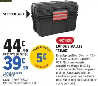 E.Leclerc Brico Lot de 3 malles atlas offre