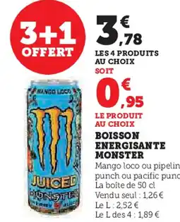 Super U MONSTER Boisson energisante offre