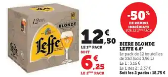 Super U LEFFE Biere blonde 6.6° offre