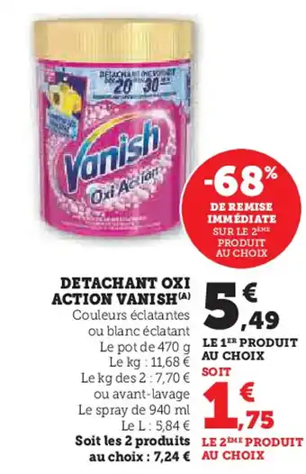 Super U VANISH Detachant oxi action offre