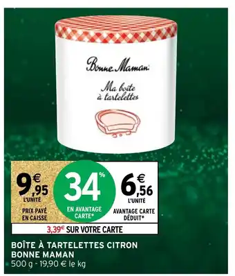 Intermarché Boite A Tartelettes Citron Bonne Maman offre