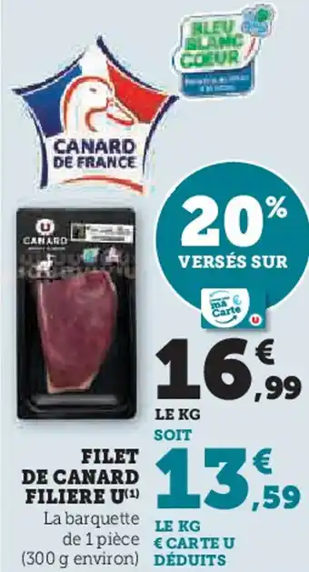 Super U U Filet de canard filiere offre