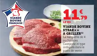 Super U Viande bovine steak a griller offre