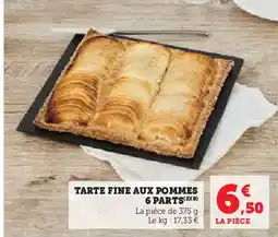 Super U Tarte fine aux pommes 6 parts offre