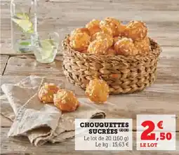 Super U Chouquettes sucrées offre