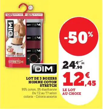 Super U DIM Lot de 3 boxers homme coton stretch offre