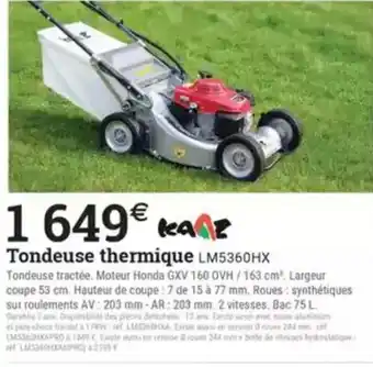 Espace emeraude Tondeuse thermique offre