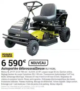 Espace emeraude Autoportée débroussailleuse RL1192RL offre