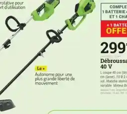 Espace emeraude Débroussailleuse 40 V offre