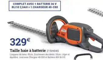 Espace emeraude Taille haie à batterie 215iHD45 offre