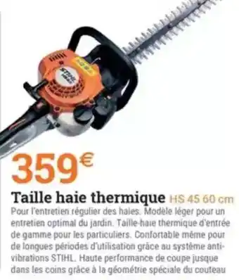 Espace emeraude Taille haie thermique offre