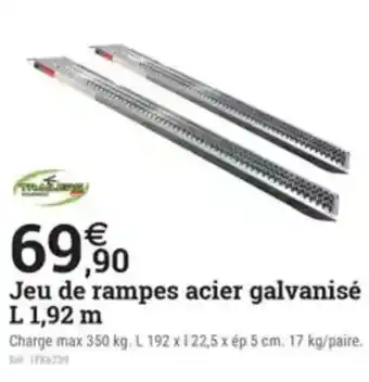 Espace emeraude Jeu de rampes acier galvanisé Jeu de rampes aluminium planes L 1,92 m offre