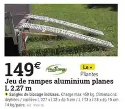 Espace emeraude Jeu de rampes aluminium planes L 2.27m offre