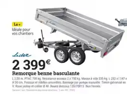 Espace emeraude Remorque benne basculante offre