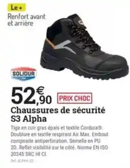 Espace emeraude SOLIDUR Chaussures de sécurité S3 Alpha offre