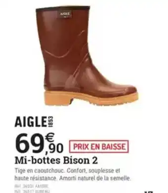 Espace emeraude AIGLE Mi-bottes Bison 2 offre