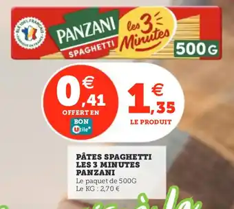 Utile PANZANI Pâtes spaghetti les 3 minutes offre