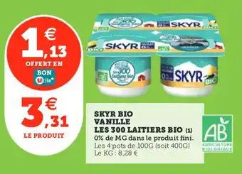 Utile SKYR Vanille les 300 laitiers bio offre