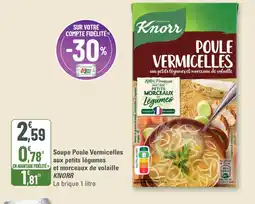 G20 KNORR Soupe Poule Vermicelles aux petits légumes et morceaux de volaille offre