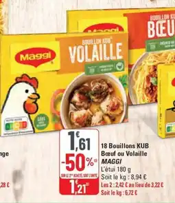 G20 MAGGI 18 bouillons kub boeuf ou volaille offre