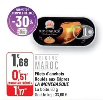 G20 LA MONEGASQUE Filets d'anchois offre