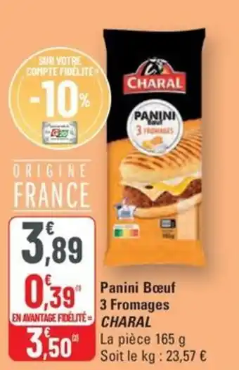 G20 CHARAL Panini Bœuf 3 Fromages offre