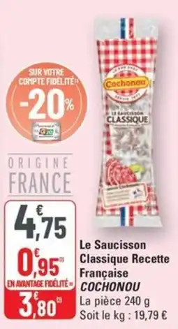 G20 COCHONOU Le Saucisson Classique Recette Française offre