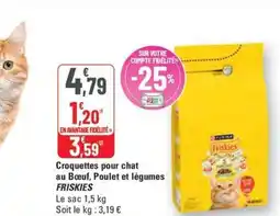 G20 FRISKIES Croquettes pour chat au Bœuf, Poulet et légumes offre