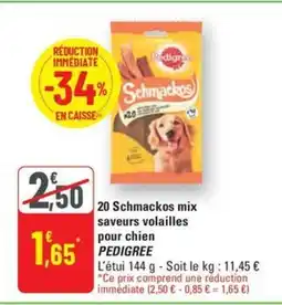 G20 PEDIGREE 20 Schmackos mix saveurs volailles pour chien offre