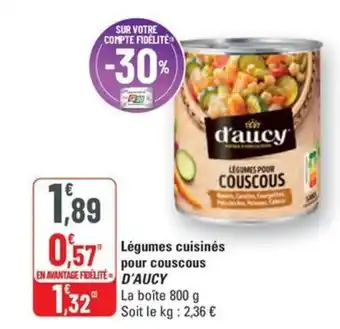 G20 D'AUCY Légumes cuisinés pour couscous offre