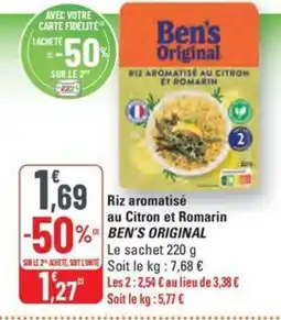 G20 BEN'S ORIGINAL Riz aromatisé au Citron et Romarin offre