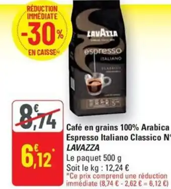 G20 LAVAZZA Café en grains 100% Arabica Espresso Italiano Classico N°5 offre