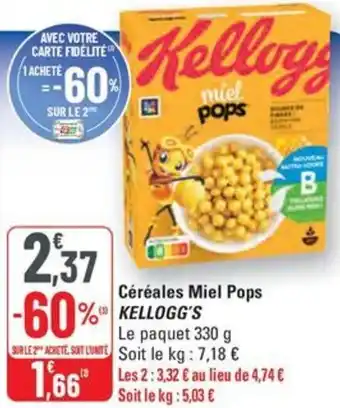 G20 KELLOGG'S Céréales Miel Pops offre