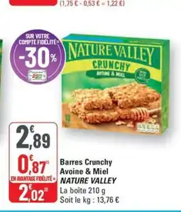 G20 NATURE VALLEY Barres Crunchy Avoine & Miel offre