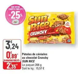 G20 SUN RICE Pétales de céréales au chocolat Crunchy offre