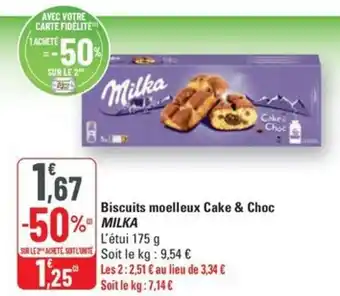 G20 MILKA Biscuits moelleux Cake & Choc offre