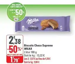 G20 MILKA Biscuits Choco Supreme offre