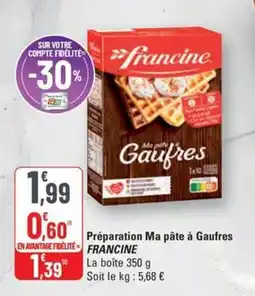 G20 FRANCINE Préparation Ma pâte à Gaufres offre