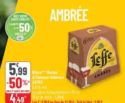 G20 LEFFE Bière Belge d'Abbaye Ambrée offre