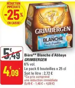 G20 GRIMBERGEN Bière Blanche d'Abbaye offre