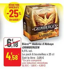 G20 GRIMBERGEN Bière Ambrée d'Abbaye offre