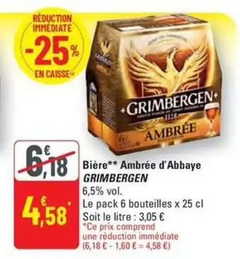 G20 GRIMBERGEN Bière Ambrée d'Abbaye offre